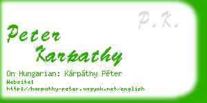 peter karpathy business card